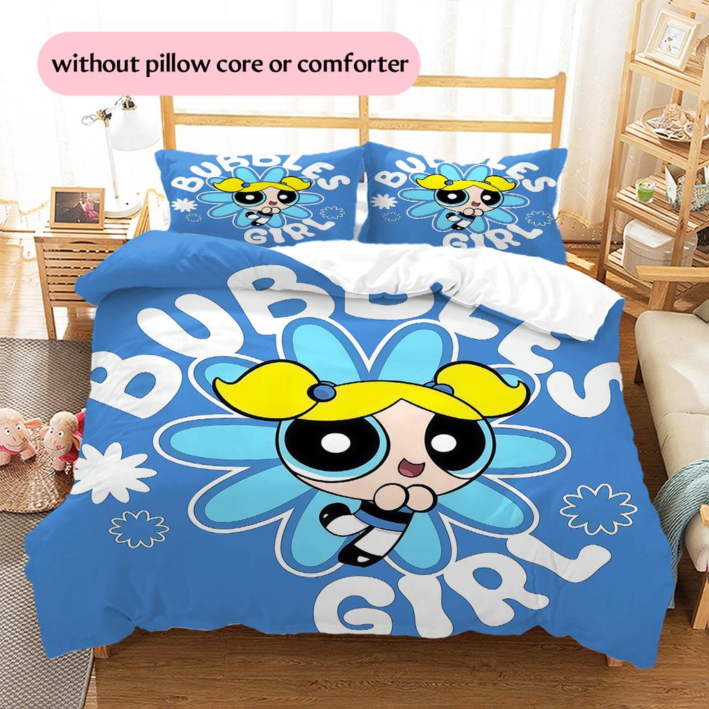 Powerpuff Girls Bubbles Sweet Duvet Cover & Pillowcases, Powerpuff Girls Fan Bedding, Great Gift.chl