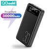 QGeeM Power Bank 30000mAh Large Capacity Portable Powerbank Fast Charge Camping Spare Batterie Externe ELD Light Display
