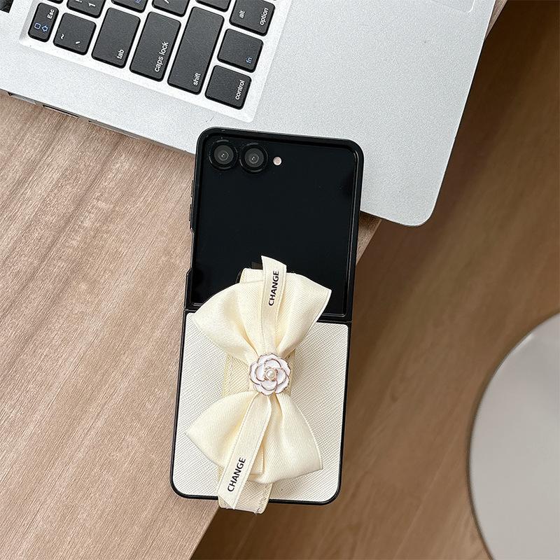 Чехол-бабочка Камелия для Samsung Zflip7 Flip Fold Findn3Flip Кожаный Женская Мода