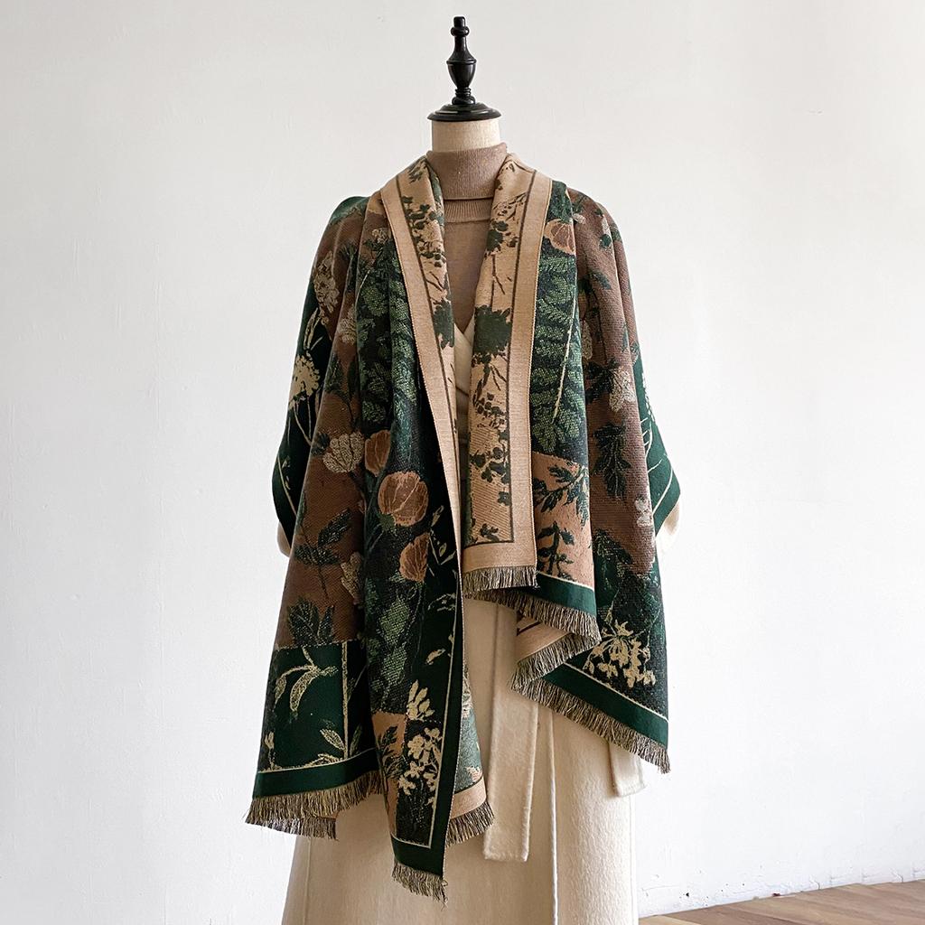 Luxury Ultra-Soft Imitation Cashmere Scarf for Women Winter Thickened Jacquard Wrap Shawl with Stylish Patterns