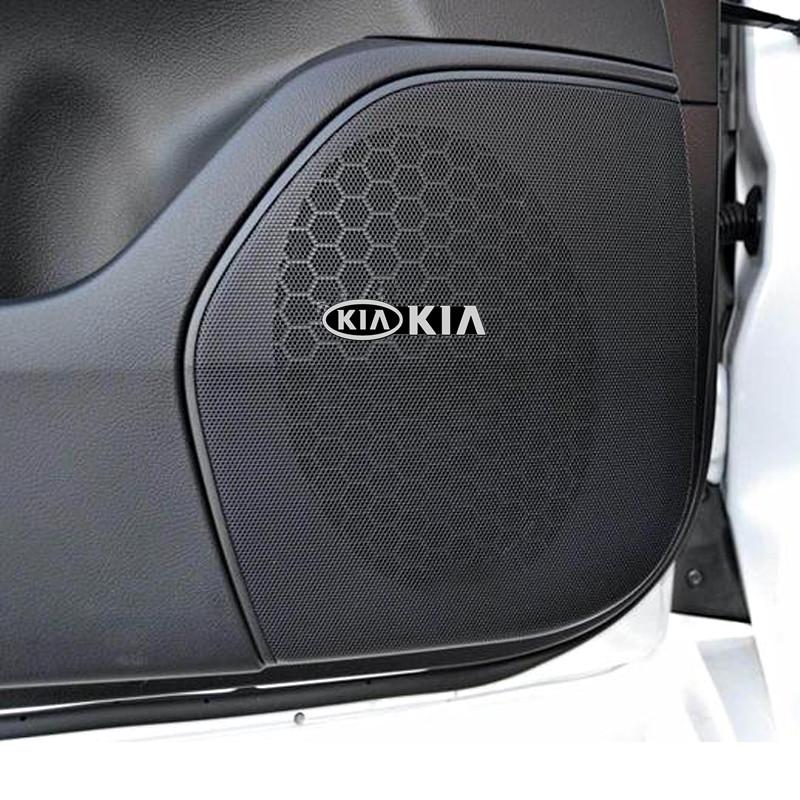 AABIV1 10pcs for Kia Rio Ceed Sportage Cerato Soul Sorento Picanto Optima 3D aluminum speaker stereo speaker badge emblem Sticker auto