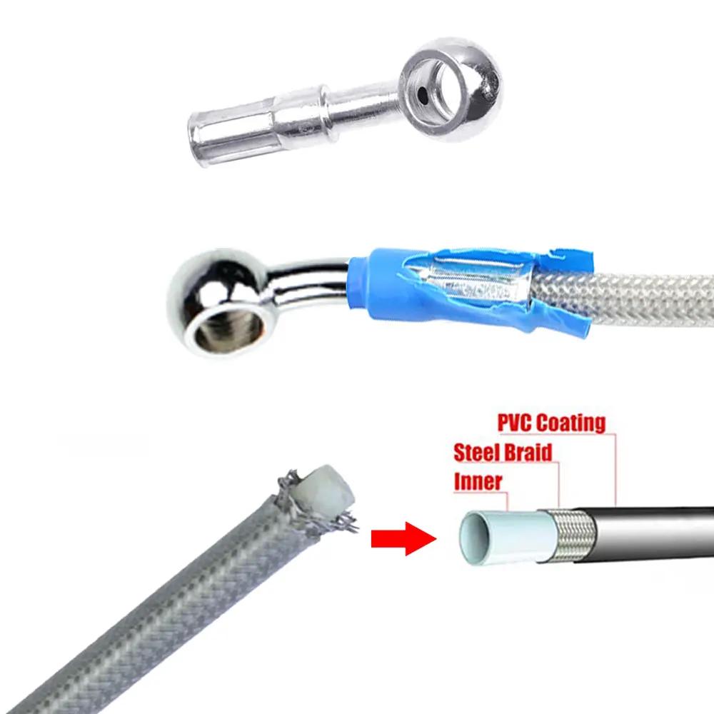DOT Certified for Suzuki Kawasaki Yamaha Motorcycle Hydraulic Brake Hose 400-2400mm 10mm 28° Banjo Braided Oil Line Accessories