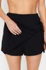 Women's Fashion Black Woven Tied Linen Blend Short Skirt