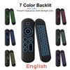Wireless Gyroscope AirMouse Remote Control with Backlit MiniKeyboard Dual ModeBT5.2 7Color Backlight For Android Smart TV Box PC