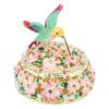 Round   Pattern Enameled Jewelry Box Decorative Metal Trinket Box Vintage Jewelry   for Desktop and Bedroom