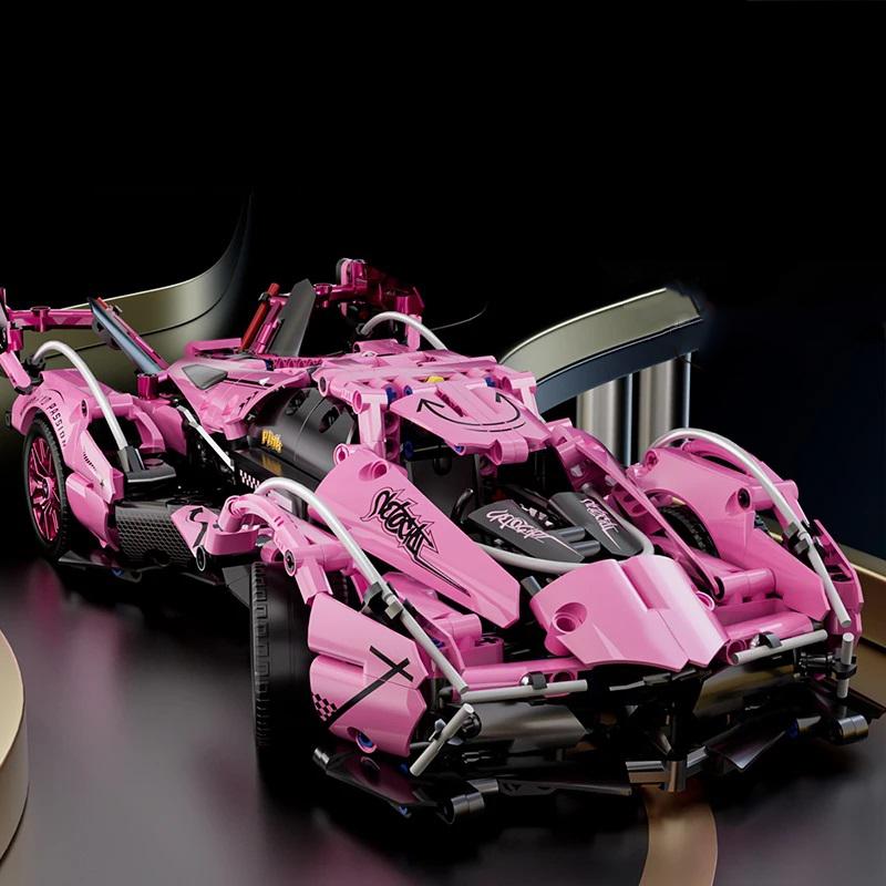 1:14 розовых спортивных автомобилей, строительные блоки, игрушки, комплекты для мальчиков или взрослых, сложная концепция, набор моделей гоночных автомобилей, игрушки «сделай сам» для девочек и мальчиков