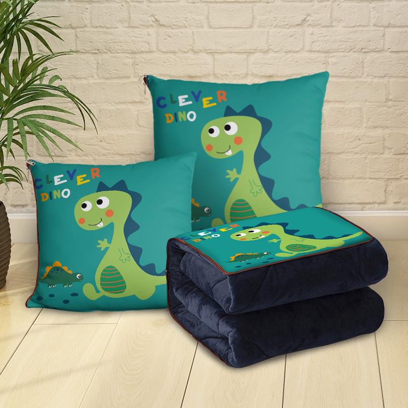 Персонализированная мультяшная флисовая плюшевая подушка-плед