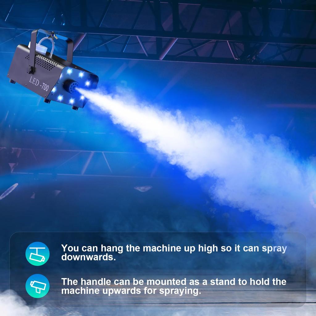 700 Вт дымовая машина 8 светодиодов дымовая машина RGB Green 3 в 1 светодиодное сценическое оборудование с дистанционным управлением быстрый предварительный нагрев дымовая машина бар сценический эффект U`King (красный