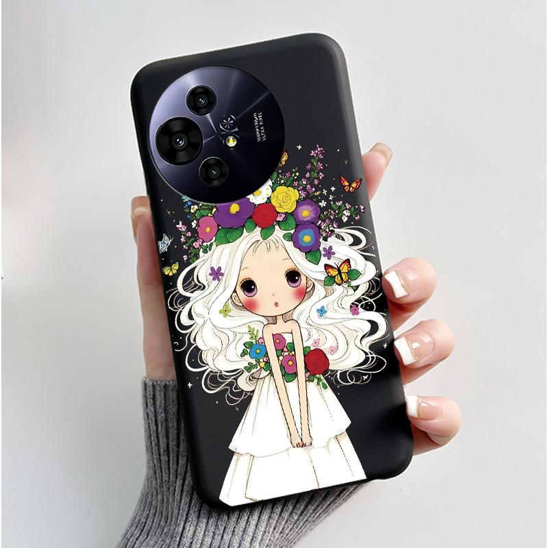 Чехол для TCL 50 NxtPaper 5G / 50 Pro NxtPaper 5G Чехол Роскошный Дракон Милый Крутой Мальчики Девочки Черный Матовый Мягкий Силикон Задняя Крышка