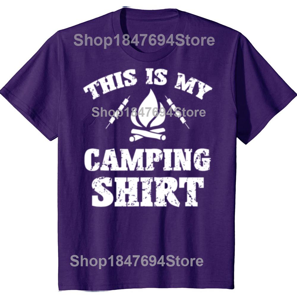 Funny This Is My Camping Novelty Camper T-shirts Men Women's Fashion Casual Tshirt 100% Cotton Loose Oversized T Shirt