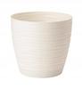 Cream plastic flowerpot with saucer 147x136cm Sahara