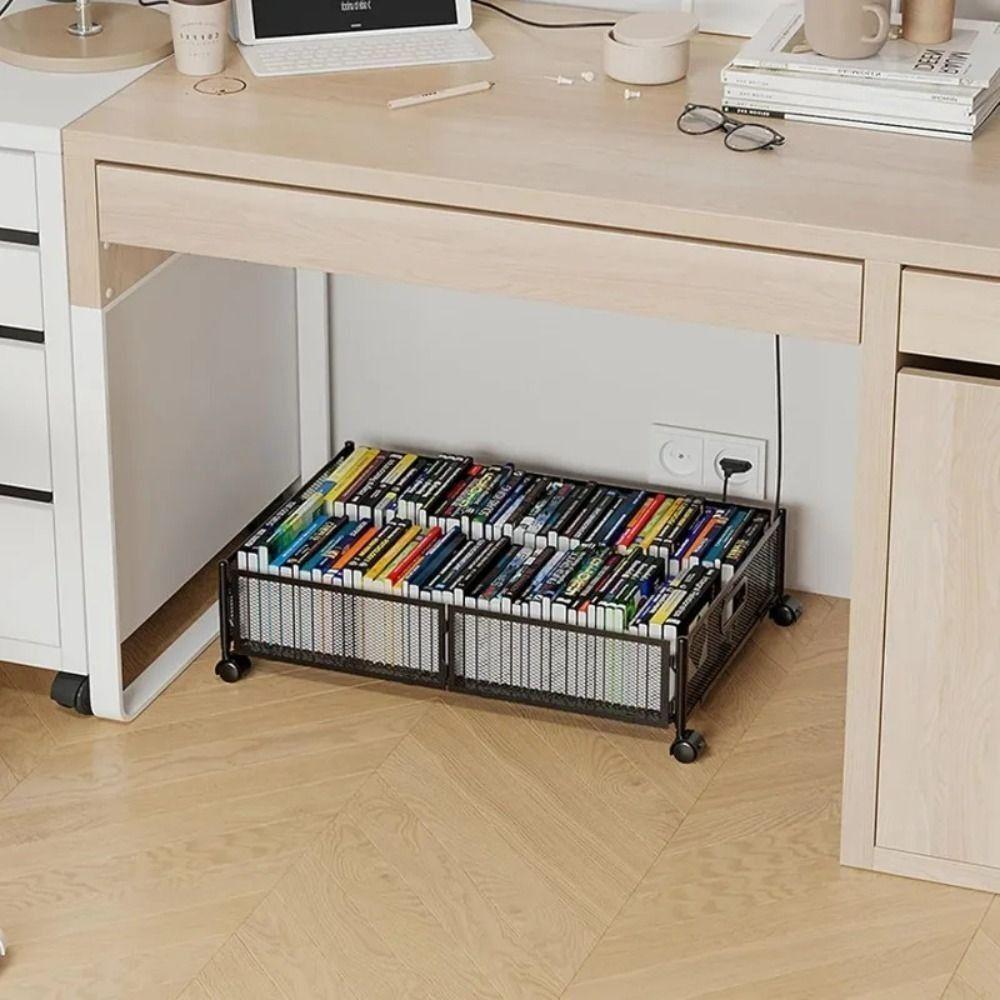 Carbon Steel Bed Storage Basket with Wheels Drawer Storage Basket New Bottom Storage Cart Bedroom