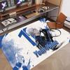 Custom Name Crystal Velvet Rug,Blue Lock Comfortable Anti Slip Floor Mat For Room Decoration