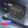 PD 25 Вт USB C Зарядное устройство Быстрая зарядка Зарядное устройство Type C для IPhone 16 15 Pro Телефон QC 3.0 Type C Быстрая зарядка для Xiaomi Huawei Samsung