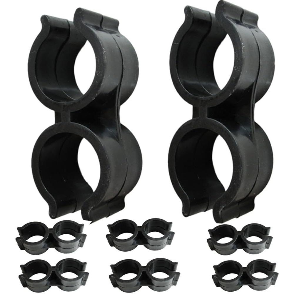 8-Pack Anti-Wobble Bimini Clamps – Nylon Boat Top Clamps For 7/8-1" Tubing – Black/White Marine Grade For Bimini Tops, Boat Hooks, Ladders