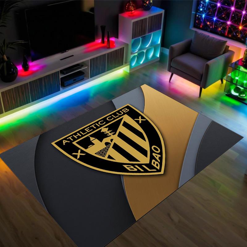 Athletic Bilbao Football Design Crystal Velvet Carpet Cozy Non?Slip Printed Rug For Bedroom Living Room Entrance