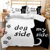 3 предмета Черно-белый комплект постельного белья с принтом собаки Уютный пододеяльник Размер Кинг, Квин, Двуспальный, Односпальный Подарок на день рождения Мальчик Ребенок Украшение спальни