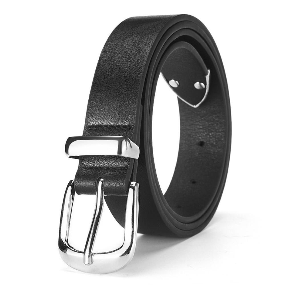Fashion PU Leather Waist Belt Black Adjustable Needle Buckle Belt Casual Waistband for Women Men