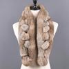 Women Winter Rabbit Fur Scarf 100% Natural Rabbit Fur Fashion Warm And Soft Neckerchief Wholesale Pompoml Fur Scarves Headbands