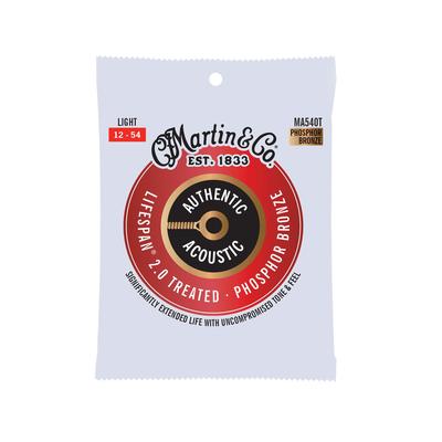 MARTIN AUTHENTIC ACOUSTIC Струны для акустической гитары с обработкой для увеличения срока службы MA540T Light 2.0 .012-.054
