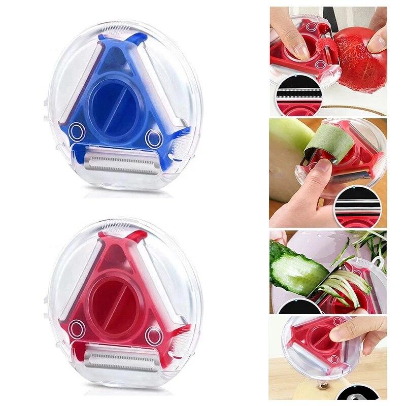 1PC 3 In 1 Magic Trio Peeler Set Slicer Shredder Peeler Julienne Cutter Multi Peel Blade Zesters Grater Kitchen Tool Accessories