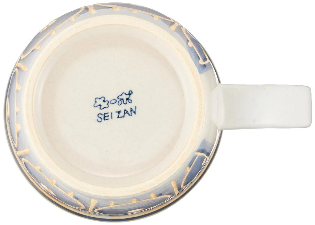 Кружка Hamato Hasami Ware, двойная структура, большая, 270 мл, двухцветная, синяя, сделана в Японии, 397738