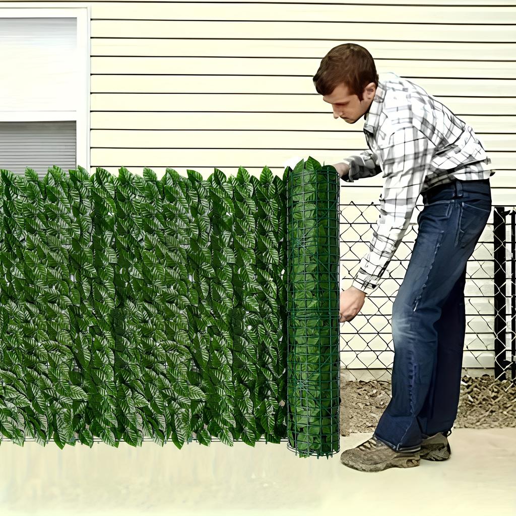 1pc/3m*1m Artificial Evergreen Ivy Privacy Fence Screen Vine Leaf Panel, Suitable for Artificial Green Wall, Outdoor Garden, Courtyard DecorationC