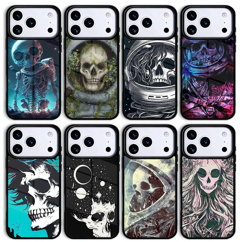 Skull Space Hair Phone Case For Apple iPhone 17 air 16 Pro Max 15 Pro Max 14 13 12 11 Mini Back Cover