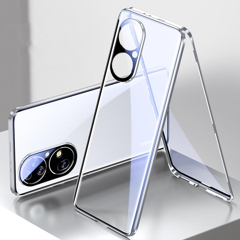 Магнитный металлический бампер на 360 градусов для Huawei P60 50 40 Pro Honor 80 70 mate 60 50 40 Pro, полная защита объектива, чехол для телефона из закаленного стекла