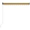 Manual Retractable Awning with LED Lights 300x250 cm Yellow & White