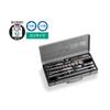 TONE 230MX Mixed Socket Wrench 33 Pieces Set, 6.35mm & 9.5mm (1/4" & 3/8") Drive, Silver,