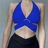 Nightclub Party Women Sexy Halter Hollow Crop Vest Slim Cross Bandage Tank Top
