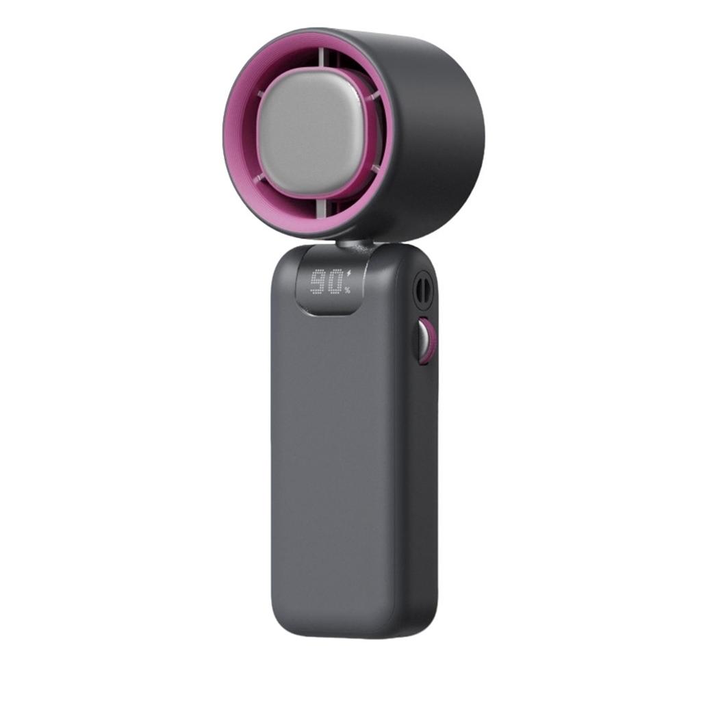 Turbo High-speed Outdoor Folding Handheld Small Fan Portable Usb Charging Digital Display Cooling Neck Fan