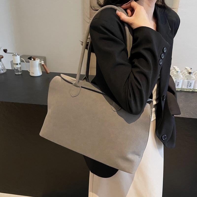 Solid Color Underarm Bag Trendy Satchel Bag Faux Suede Handbags Women Elegant Shoulder Bags Casual Totes Bag