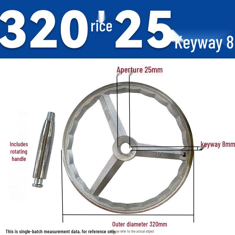 Chrome-Plated Cast Iron Handwheel with Square and Round Corrugated Edges for Industrial Machine Tools