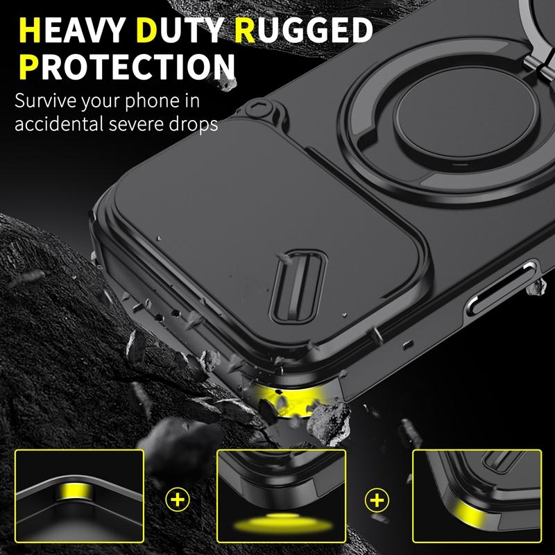Противоударный магнитный чехол-подставка Armor для iPhone 17 Pro Max, защитный чехол для камеры iPhone 17 Air.