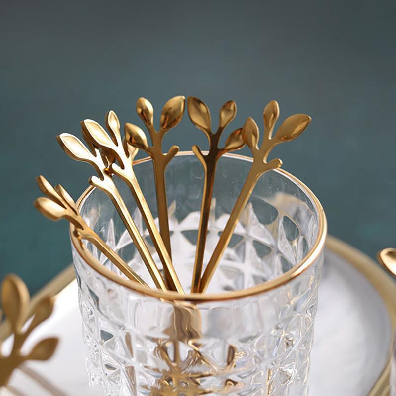 6 шт., вилки для фруктов из нержавеющей стали, золото, серебро, вилка для торта, посуда для закусок и салата