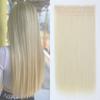 Synthetic Hair Extensions with 5 Clips Natural Hairpiece Long and Smooth Brown Blonde Heat Resistant Hairpiece for Women