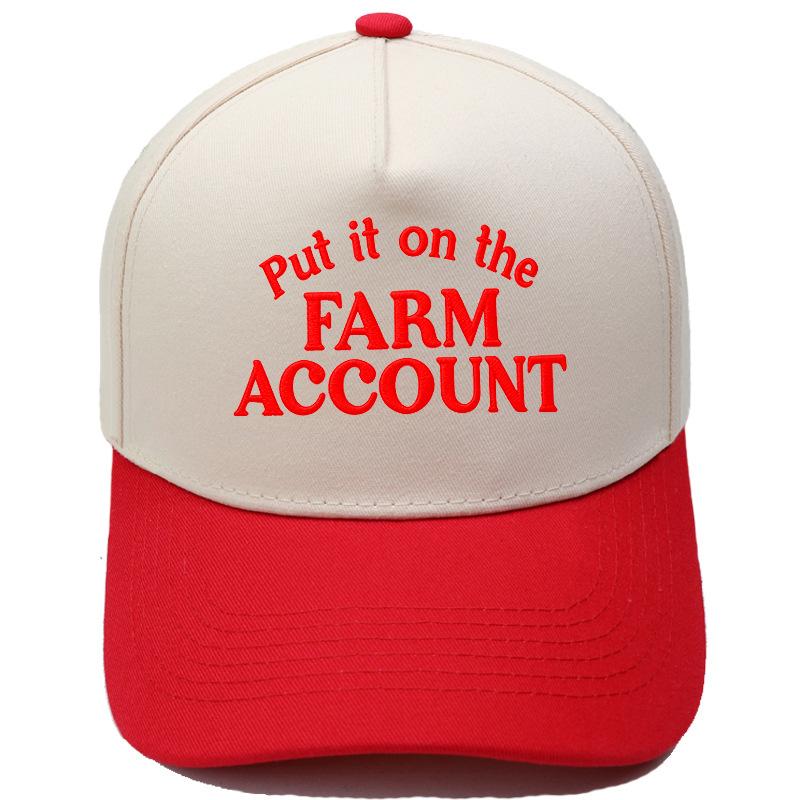 Put it on the FARM ACCOUNT Truck Driver Hat Embroidery Color Matching Baseball Cap Female Casual