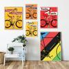 Solid Wood Frame Biker Race Nordic Fashion Art Poster Picture Color Canvas Painting Print Art Wall Decortion Mural Modern Home Room Decor Gift