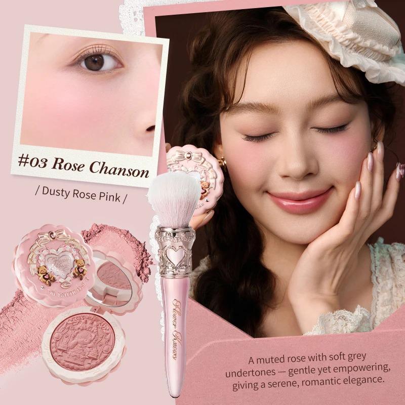 FLOWER KNOWS THE SWEETIE BEAR Румяна Шелковистая Сатиновая Пудра-Румяна Для Скул Контуринг Лица Для Естественного Матового Финиша Веганская Косметика