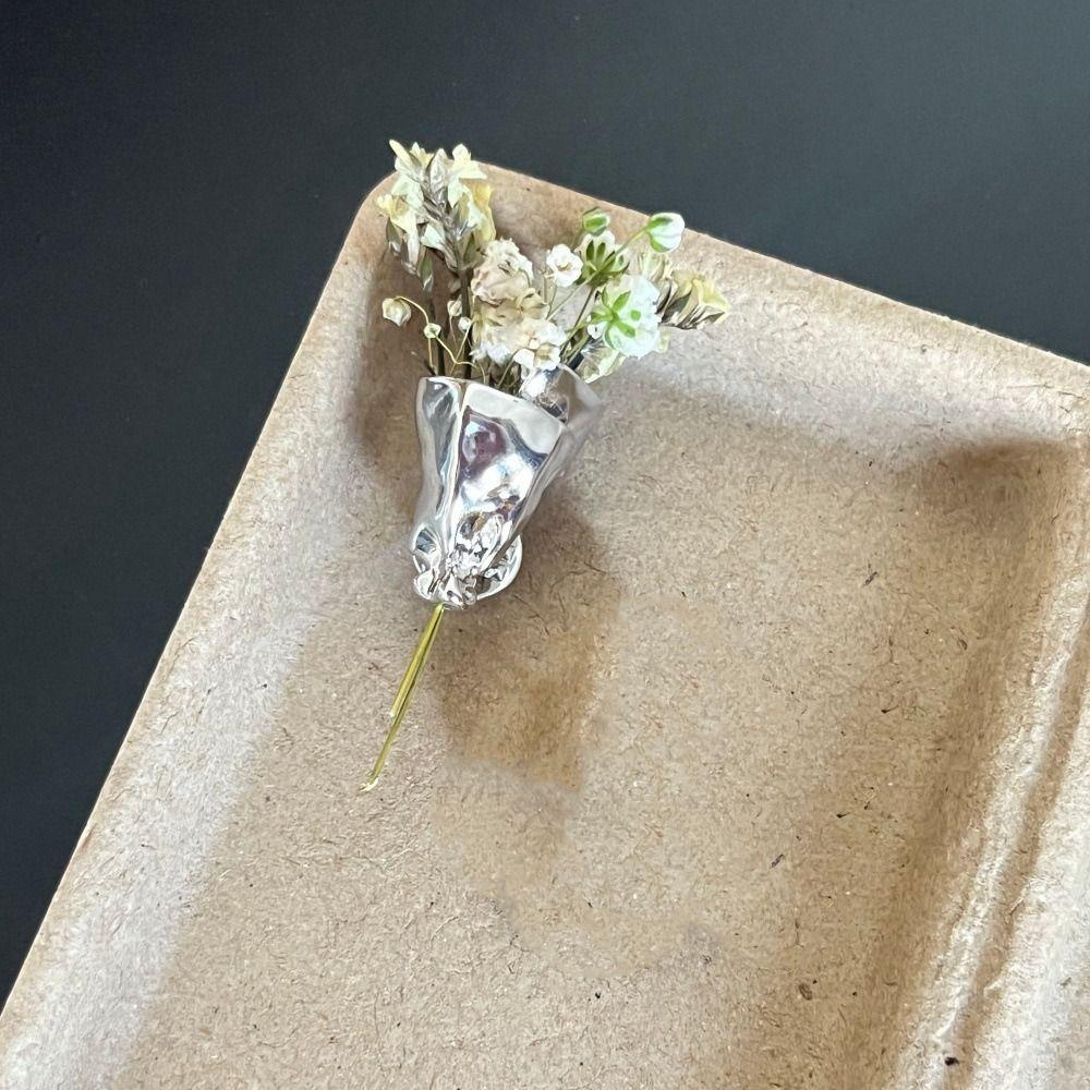 Серебряная Брошь-Цветок Винтажная Золотая Брошь Темперамент Металлическая Заколка для Одежды Подарок