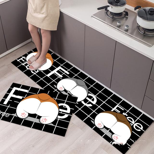 Модный простой кухонный напольный коврик в скандинавском стиле, домашний ковер, длинный полосатый дверной коврик, современный домашний декор