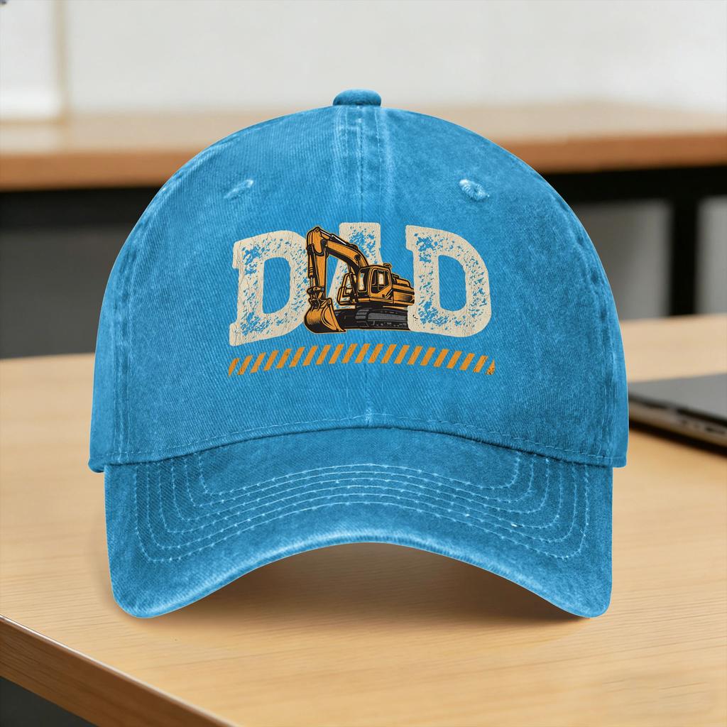 Excavator Dad Fathers Day Construction Father Birthday Casual Baseball Cap Trucker Hat High Quality Fashion Baseball Caps