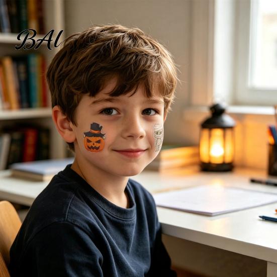 Water Transfer Paper Tattoos 20 Sheets Halloween Temporary for Kids Adults, Waterproof Fake Stickers Adults Party Favors with Bat, Pumpkin, Cat, Ghost