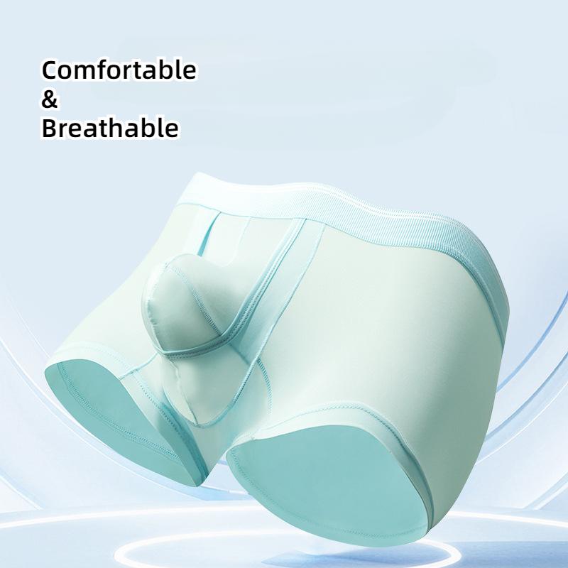 New Men's Underwear Ice Silk Cool Plus Size Mid-Waist Boxers Breathable Underpants Underpants for Men