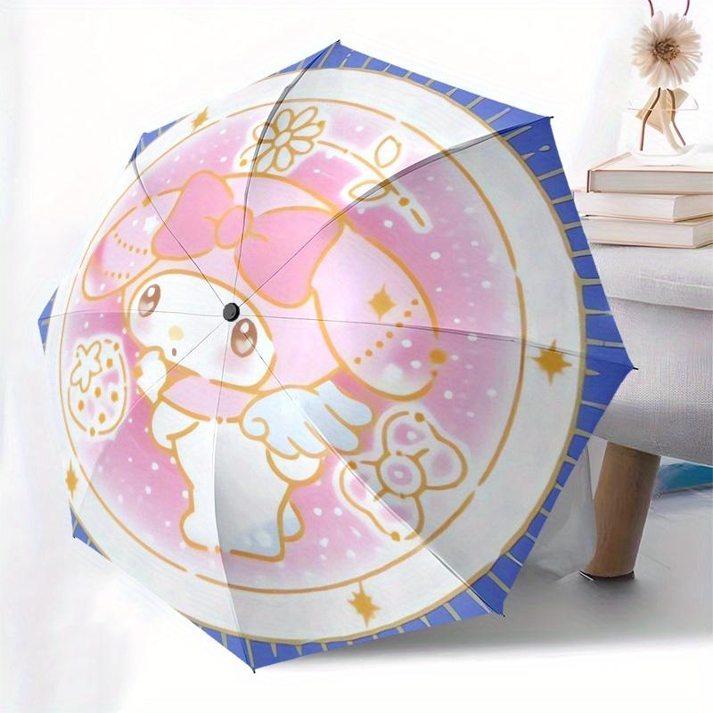 1pc My Melody Pastel ArtworkUmbrella with Plastic Handle,Suitable for All Seasons Home Travel Outdoor UmbrellaSanlio145