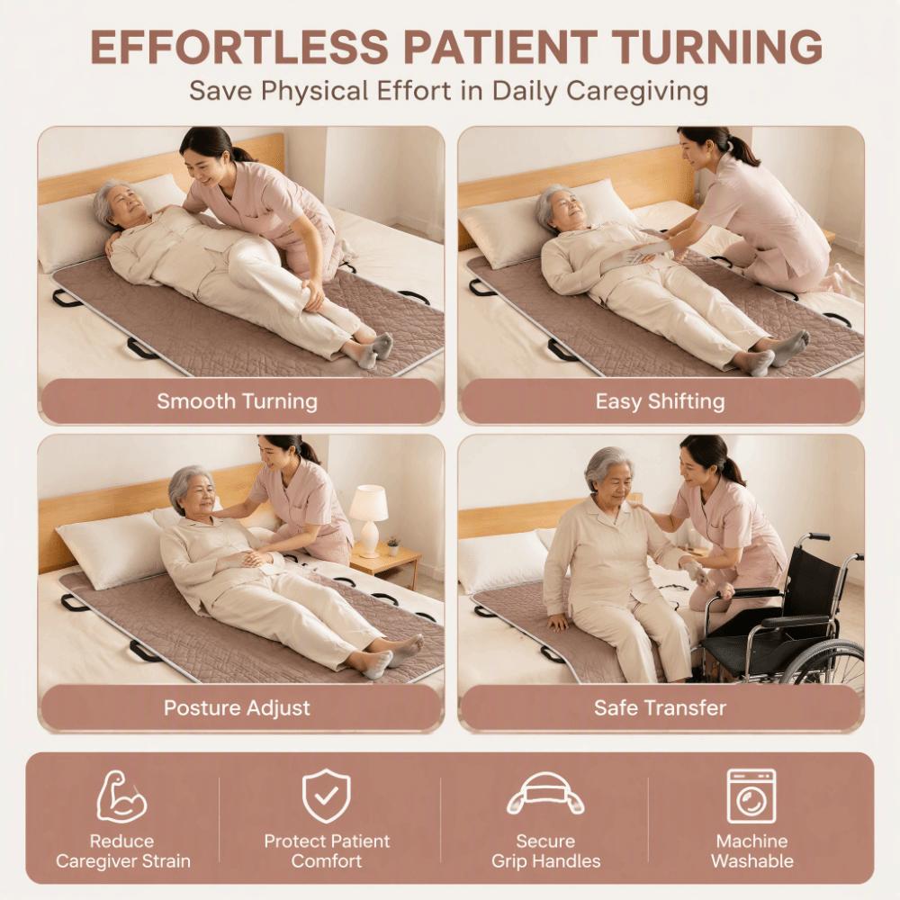Leak-Resistant Patient Positioning Transfer Pad Washable Rolling Over Aid Pad Elderly Care