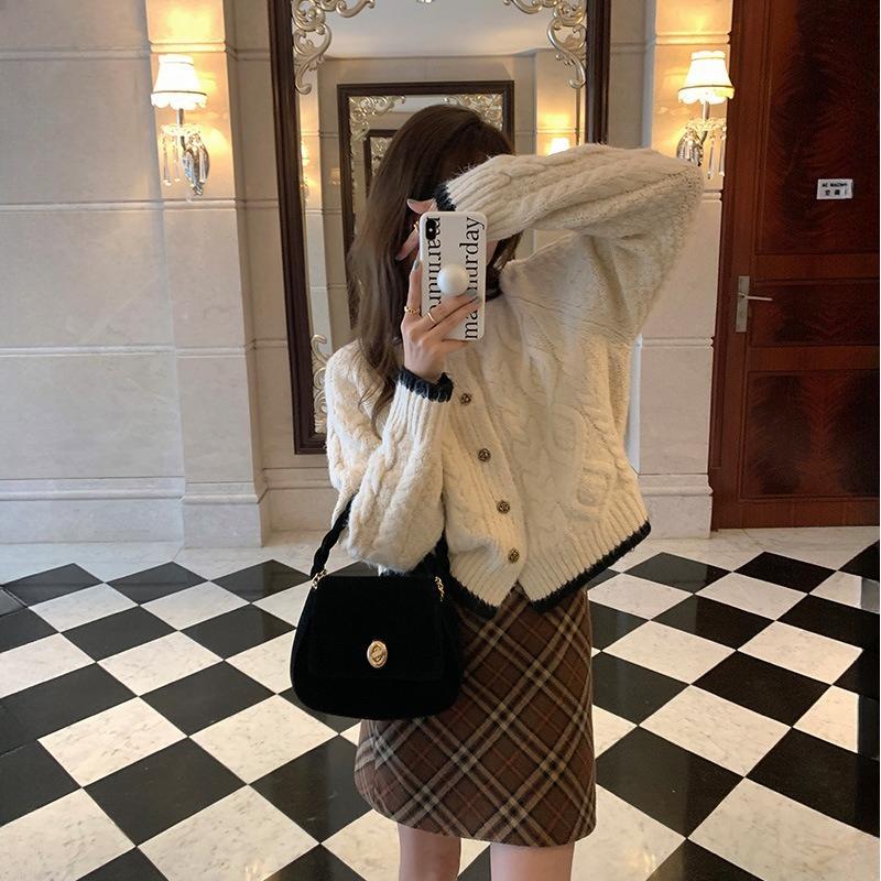 Весна Осень Корейско-Французский Ретро Ленивый Стиль Мягкий Вязаный Свитерок Топ для Женщин