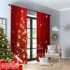 2 шт. 2D плоская печать Счастливого Рождества Популярная штора Золотая сверкающая елка Полиэстер Без электричества Праздничный